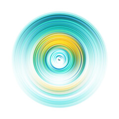 Colorful radial motion effect. Abstract rounded background. Color curves and sphere.