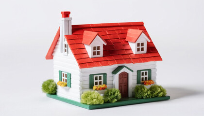 Colorful Toy House on White Background, Perfect for Kids and Creative Designs.