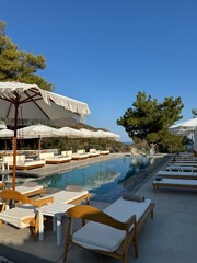 Fancy pool of Cotton Club restaurant in Zakynthos, Greece 