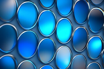 Abstract circular grids glowing in blue and silver for a tech theme