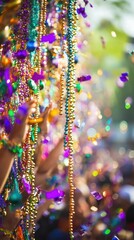 Beads and confetti fly as revelers celebrate at the lively Mardi Gras parade in New Orleans