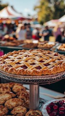 A stunning lattice crust pie draws visitors at the county fair