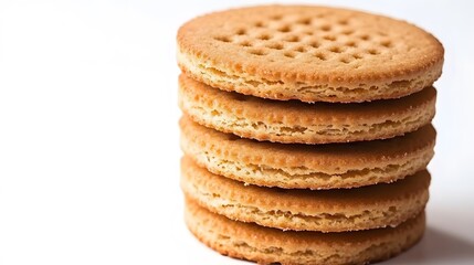 Food, Marie Biscuit Cookie, on White Background, Photo Realistic, Wallpaper, Cover and Screen for Smartphone, PC, Laptop, 9:16 and 16:9 Format