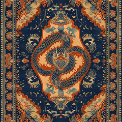 Intricate Dragon Pattern with Elegant Colors