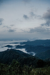 Obraz premium Breathtaking mountain view cloudy landscape nature photography serene environment elevated perspective tranquility and beauty