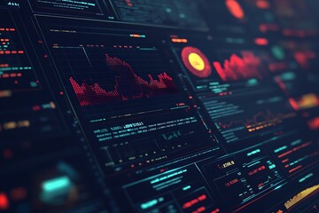 Obraz premium Digital finance analysis dashboard on screen