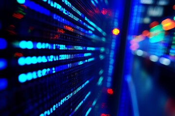 Abstract stock market tickers faintly displayed over a blue gradient