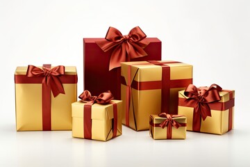 Fototapeta premium Gift boxes on a white background