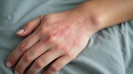 Skin lesions with red spots. Eczema, dermatitis, psoriasis. Dermatology. Skin autoimmune diseases
