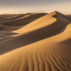 sand dunes in the desert, shadows on sandy hills, 
