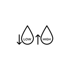 Low and high cholesterol thin line vector icon