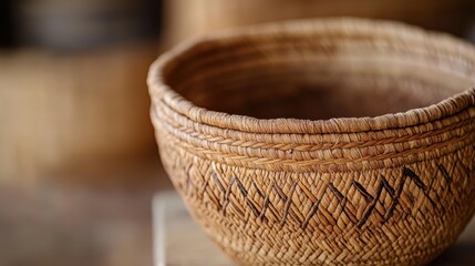 Handmade woven basket using natural fibers, showcasing traditional Aboriginal artistry