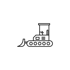 Bulldozer thin line vector icon
