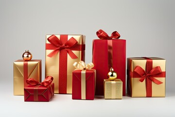 Fototapeta premium Gift boxes on a white background