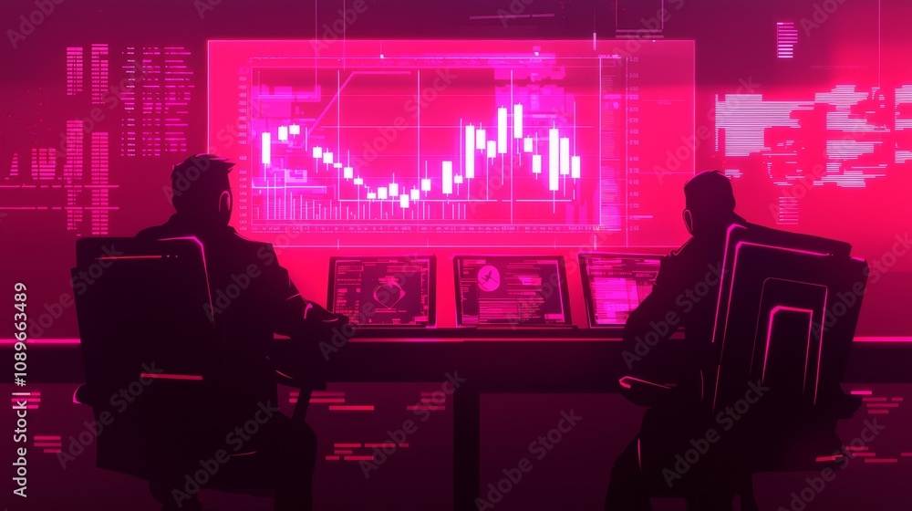 Poster cybersecurity analysis meeting digital workspace data visualization futuristic environment close-up 