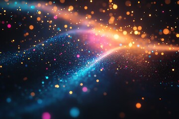 Obraz premium 2025 with vibrant fireworks and soft glowing stars across a black background.