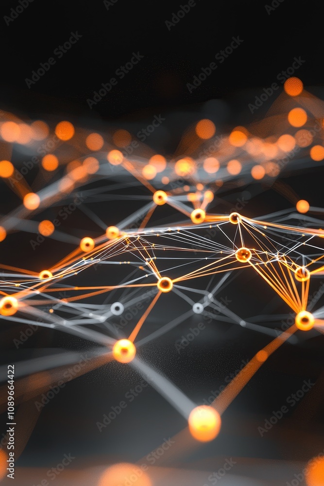 Poster innovative network connections abstract visualization data science digital realm aerial perspective 