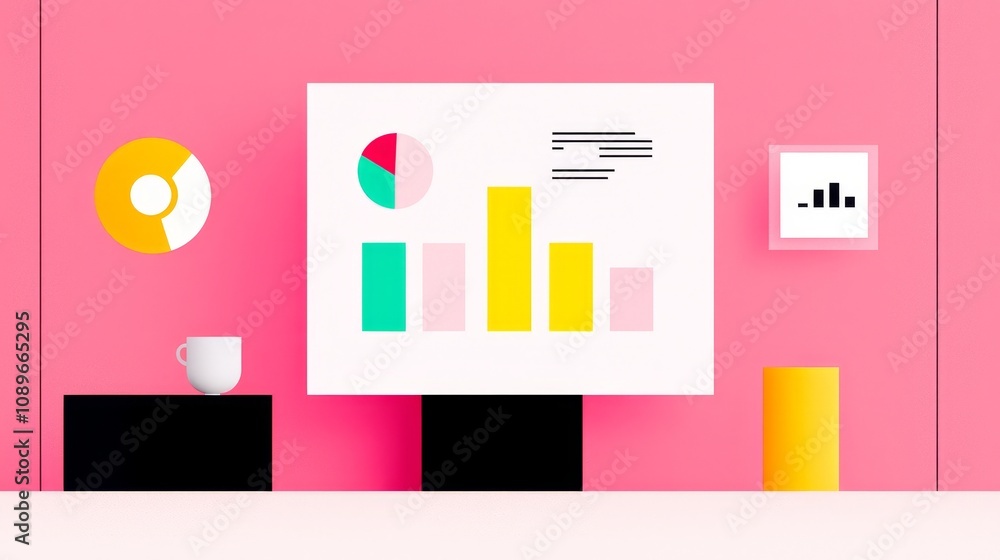 Poster business presentation overview office space infographic design modern environment informative viewpo
