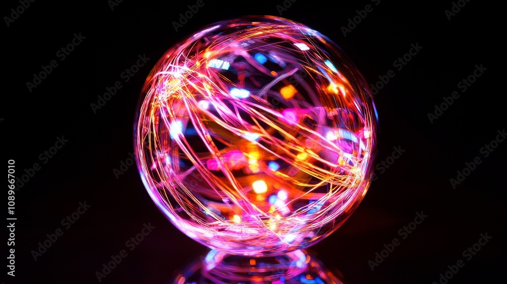 Aufkleber vibrant light patterns studio abstract art dark environment close-up view visual concepts for creati