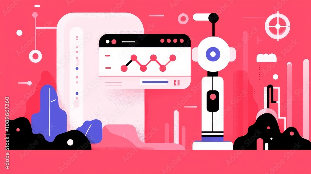 Poster innovative technology integration digital workspace graphic design modern environment abstract viewp