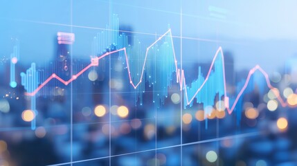 Analyzing financial trends urban environment data visualization business insights cityscape market analysis