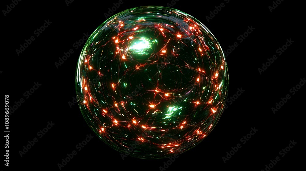 Aufkleber Dynamic light patterns space digital art abstract design close-up visual exploration