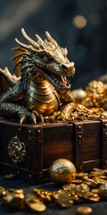 The dragon’s chest of gold is a symbol of untold wealth, fiercely protected by its guardian