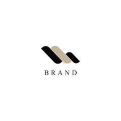 minimalist brand logo design with overlapping black and beige geometric shapes ideal for corporate branding creative businesses startups and professional marketing materials with a modern and stylish 