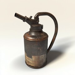 Vintage Oil Can with Spout and Handle Game Art Concept Isolated on White Background