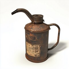 Weathered Oil Can with Broad Spout Game Art Concept Isolated on White Background