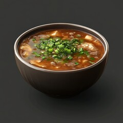 Savory Vegetable Soup in a Ceramic Bowl
