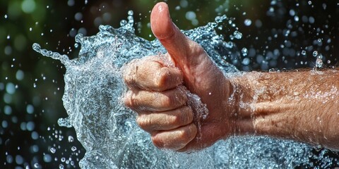 Fototapeta premium Water Sprinkled Hand