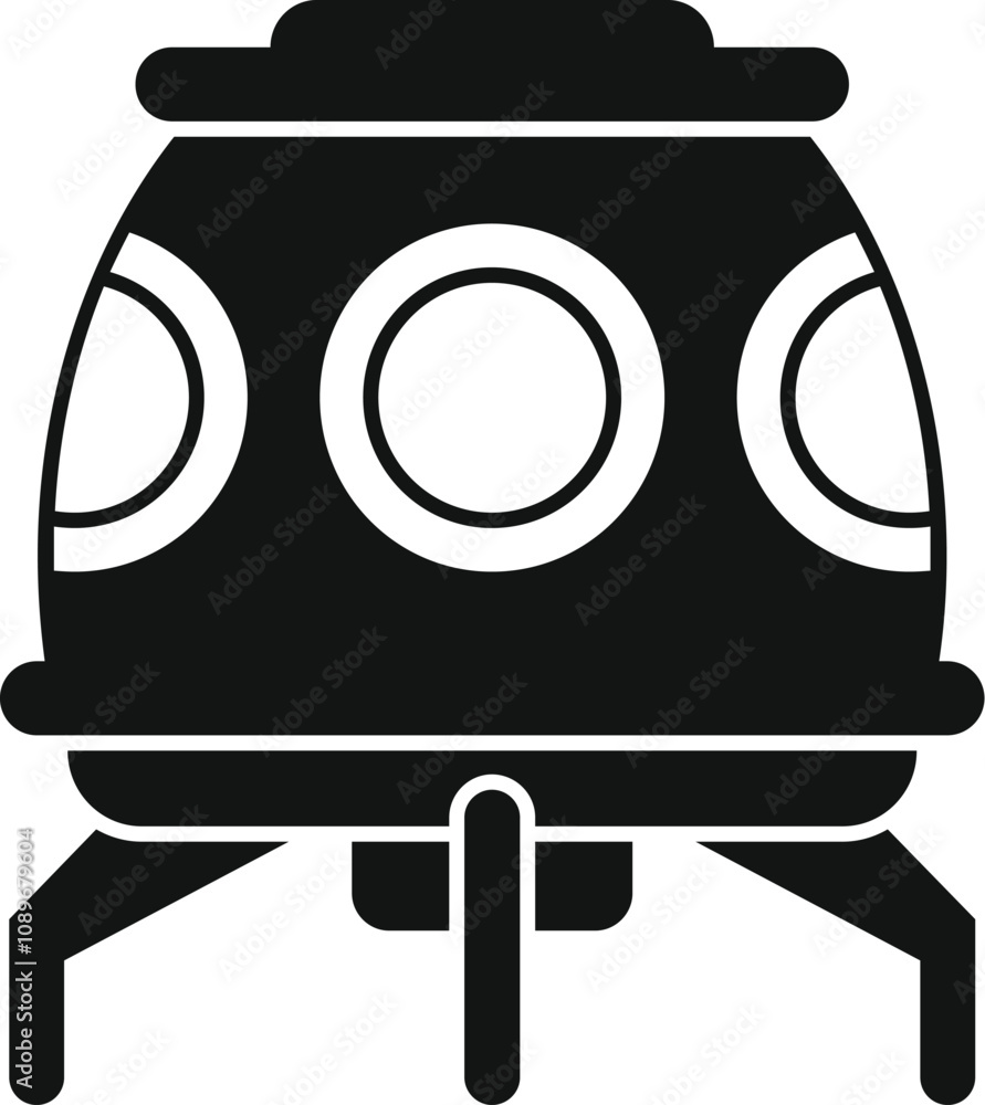Poster spaceship lunar module landing on the surface of the moon, exploring the vast expanse of space