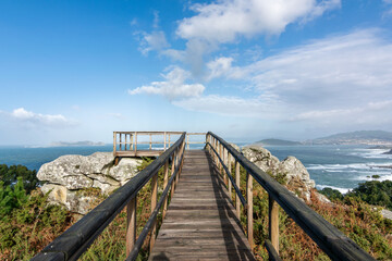 Mirador de cabo Silleiro, en Baiona (Galicia, España)