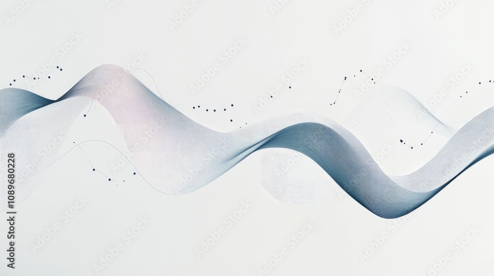Poster abstract flowing waves with soft curves and light gradient on a minimalistic background for modern a