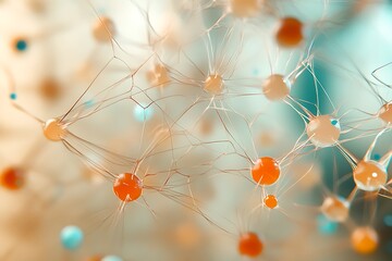Abstract digital nodes forming corporate financial patterns