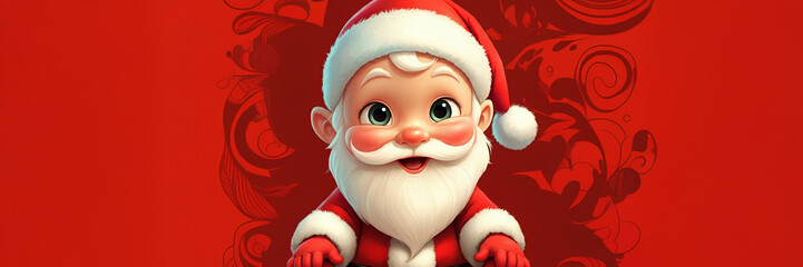 Adorable Baby Santa Claus, Cute Christmas Infant, Holiday Celebration Xmas Card