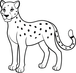 Fototapeta premium Cheetah Line Art