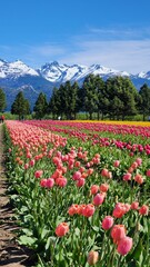 Obraz premium Tulip Field in Patagonia Argentina