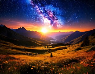 a wonderful sunset. the milky way