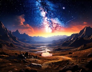 a wonderful sunset. the milky way