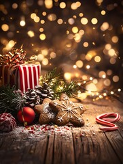 Festive holiday baking event christmas cookies and decorations cozy indoor setting warm ambiance joyful celebration