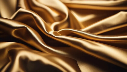Fototapeta premium Golden draped satin as a background. 
