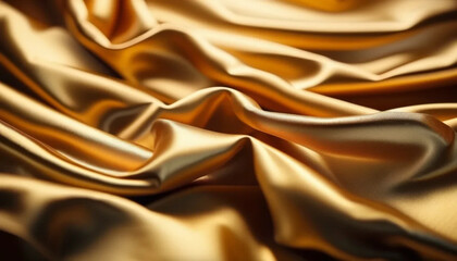 Obraz premium Golden draped satin as a background. 
