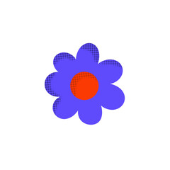 Half tone pop art flowers