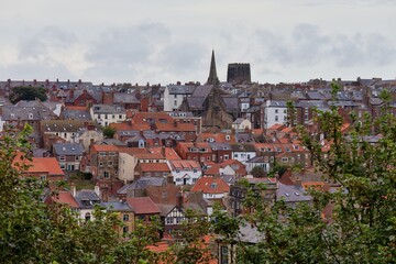 Fototapeta premium panorama of city in Whitby - North Yorkshire - united kingdom