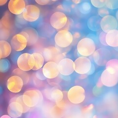 Obraz premium Abstract blurred pastel bokeh background with round glowing lights in pink and blue tones