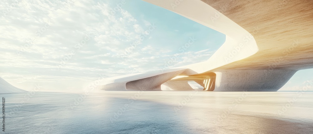 Poster modern abstract architecture with open sky view.