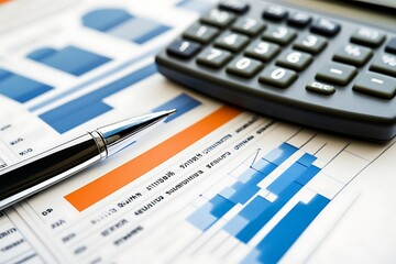 Obraz premium Business financial data with chart background