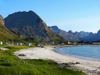 Norway Lofoten Islands, lake in the mountains